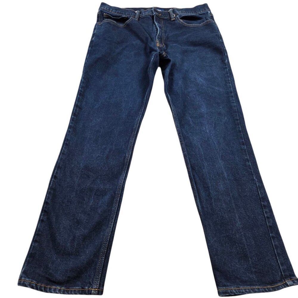 Arizona Jeans Mens 36x30.5 Tag 36x32 Slim Straight Dark Wash Denim